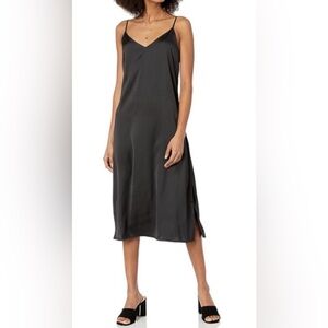 Ana Silky V-Neck Midi Slip Dress - The Drop